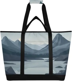 Mountain Leak Reusable Insulated Lunchbox Cooler Bag, Leakproof Kitchen Grocery Bag Collapsible Portable Cooler Tote Bag for Picnic, Camping, Office, Travel