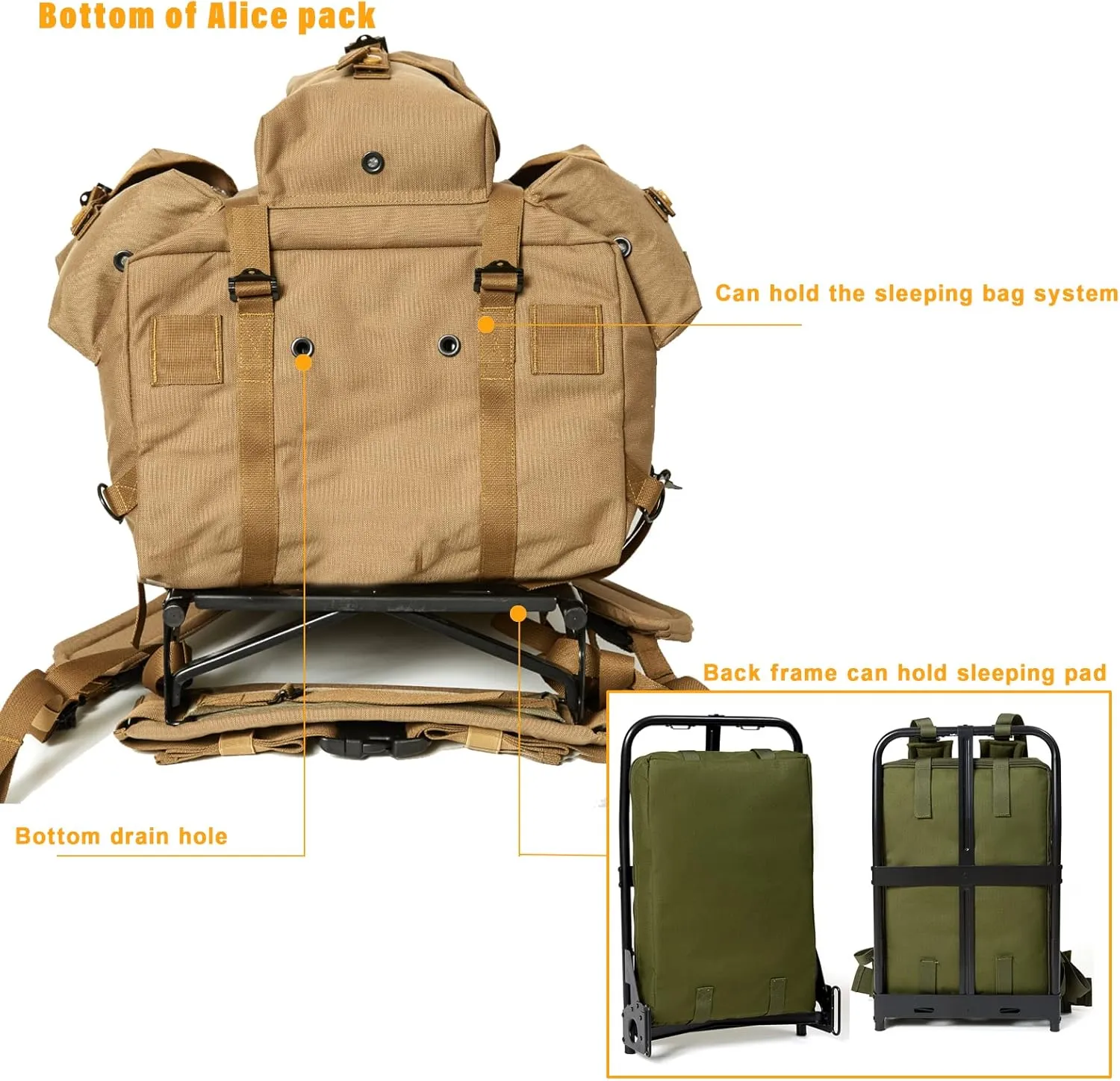 MT Military Alice Pack Army Survival Combat ALICE Rucksack Backpack
