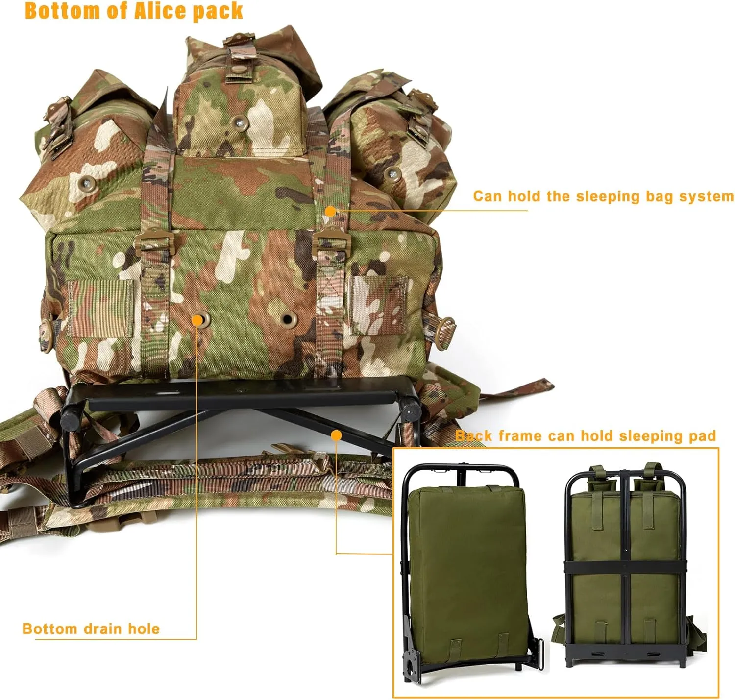 MT Military Alice Pack Army Survival Combat ALICE Rucksack Backpack