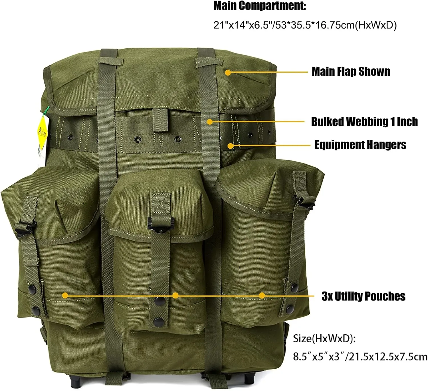 MT Military Alice Pack Army Survival Combat ALICE Rucksack Backpack