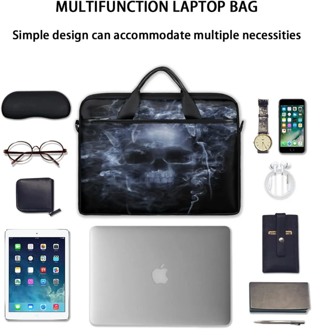 Muertos Skull Laptop Shoulder Messenger Bag Waterproof Laptop Briefcase Handle Padded Strap