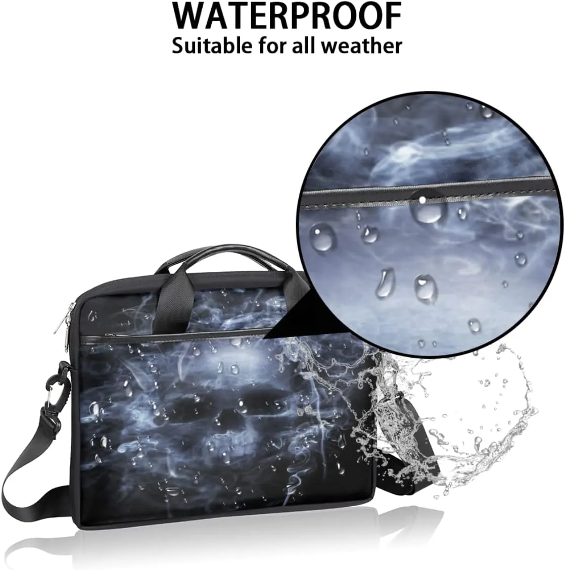 Muertos Skull Laptop Shoulder Messenger Bag Waterproof Laptop Briefcase Handle Padded Strap