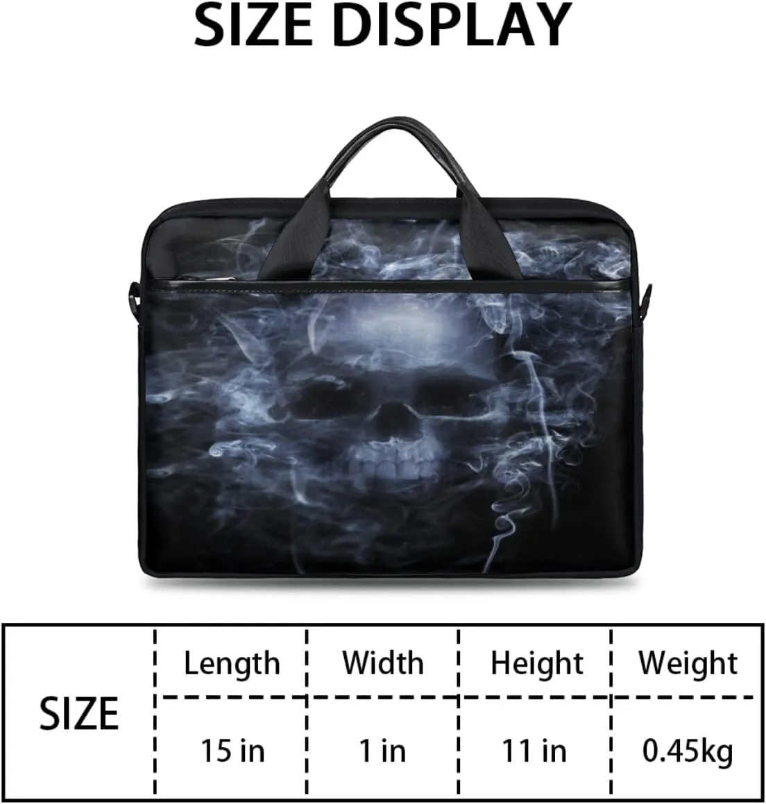 Muertos Skull Laptop Shoulder Messenger Bag Waterproof Laptop Briefcase Handle Padded Strap