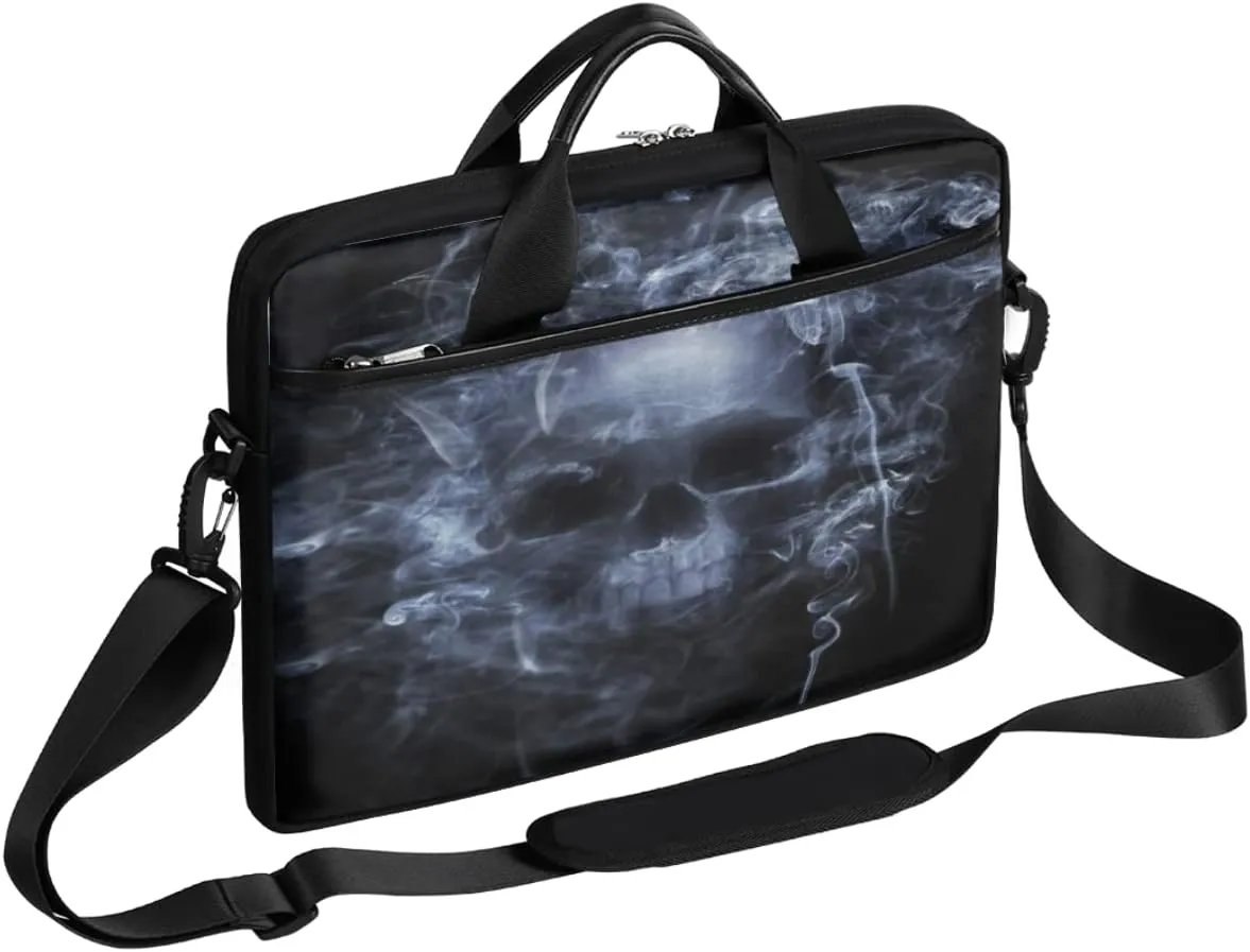 Muertos Skull Laptop Shoulder Messenger Bag Waterproof Laptop Briefcase Handle Padded Strap