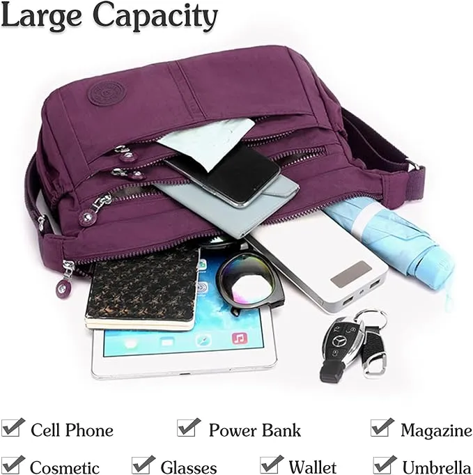 Multi-Pocket Large Capacity Waterproof Casual Crossbody Bag Shoulder Bag