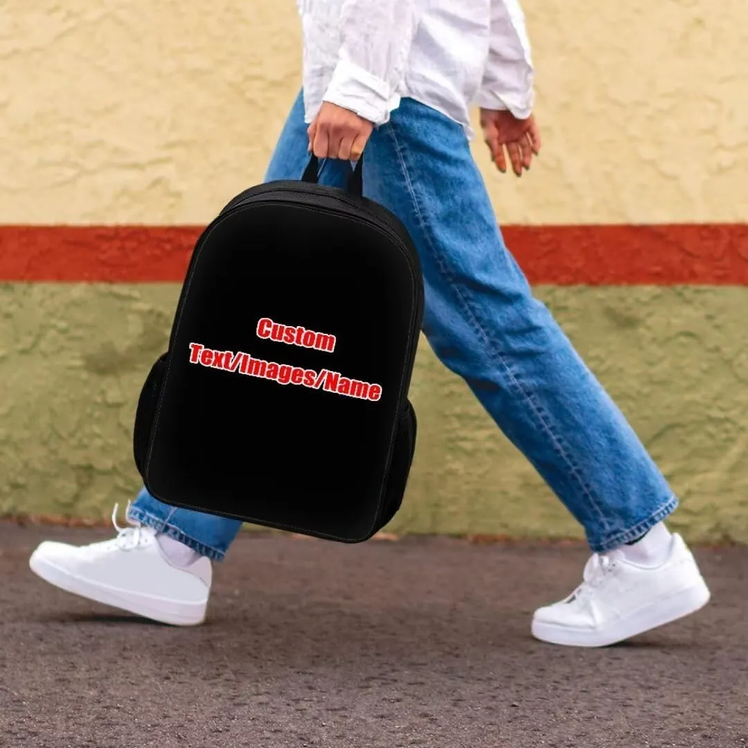 Mumeson Customized Personalization Schoolbag Kids Backpack 17 Inches Laptop Tablet Notebook Holder Backpack Bookbags Casual Rucksack for Teen