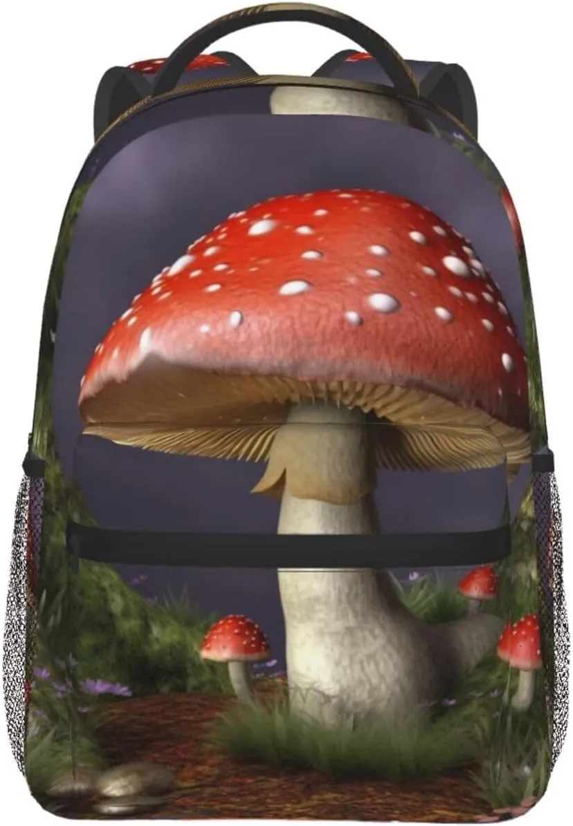 Mushroom Backpack for Men Women Casual Daypack Laptop Backpack Computer Bag Travel Laptop Bag