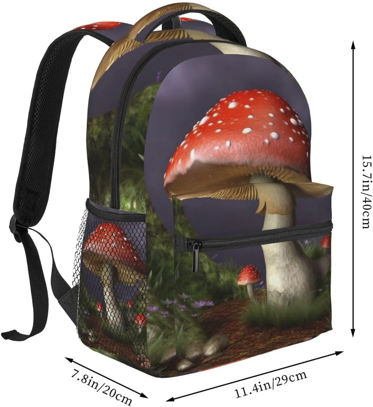 Mushroom Backpack for Men Women Casual Daypack Laptop Backpack Computer Bag Travel Laptop Bag