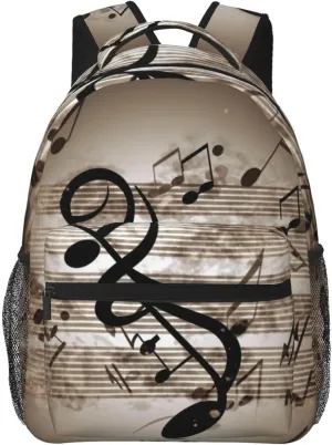 Music Note Backpack for Men Women Casual Daypack Laptop Backpack Computer Bag Travel Laptop Bag