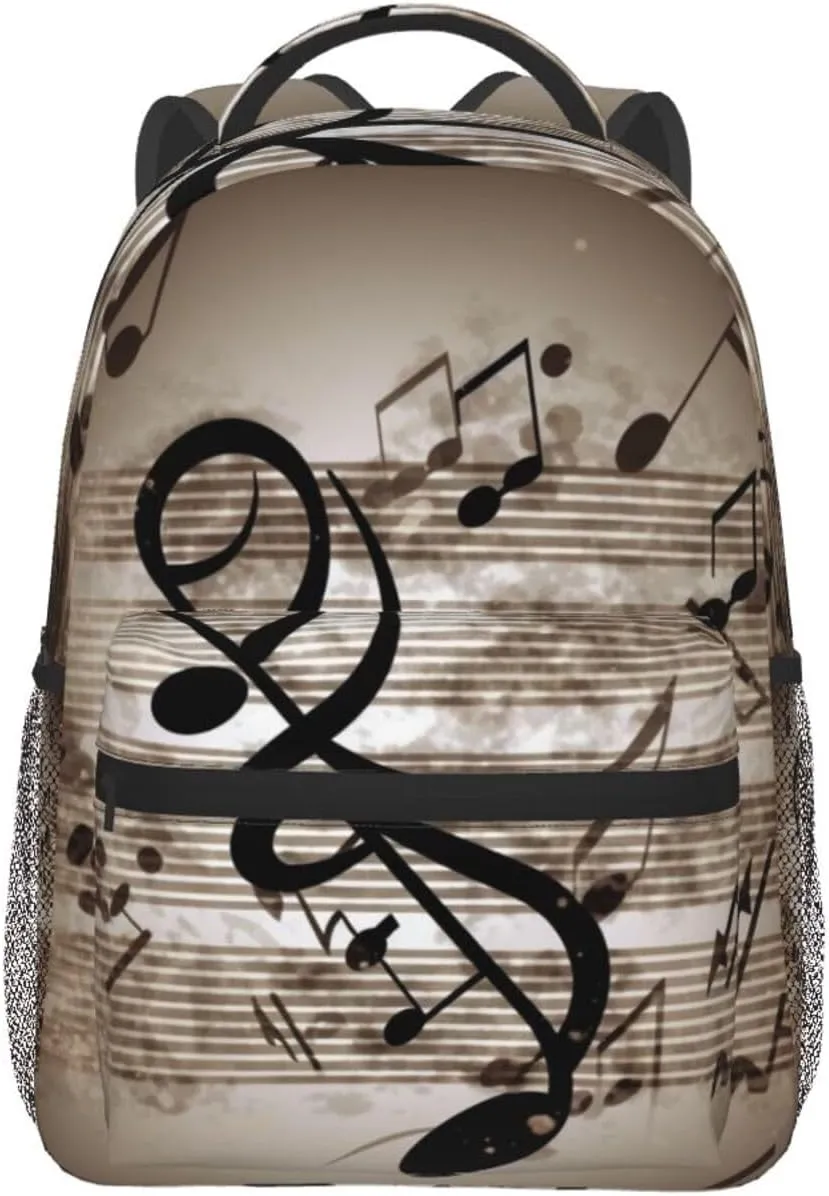 Music Note Backpack for Men Women Casual Daypack Laptop Backpack Computer Bag Travel Laptop Bag