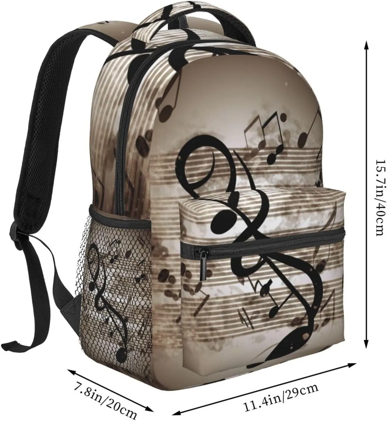 Music Note Backpack for Men Women Casual Daypack Laptop Backpack Computer Bag Travel Laptop Bag