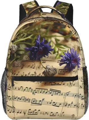 Music Sheet Backpack for Men Women Casual Daypack Laptop Backpack Computer Bag Travel Laptop Bag