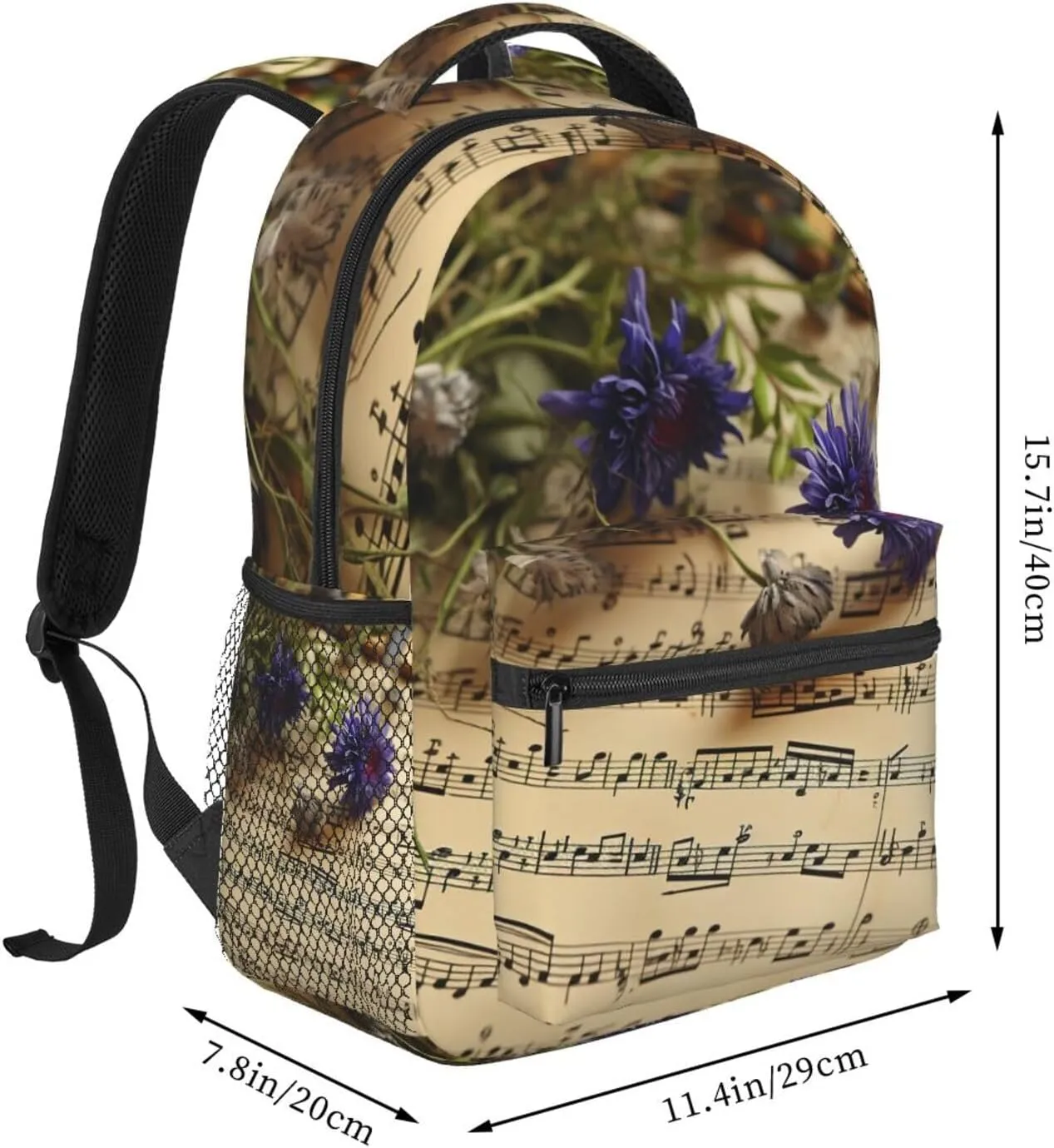 Music Sheet Backpack for Men Women Casual Daypack Laptop Backpack Computer Bag Travel Laptop Bag
