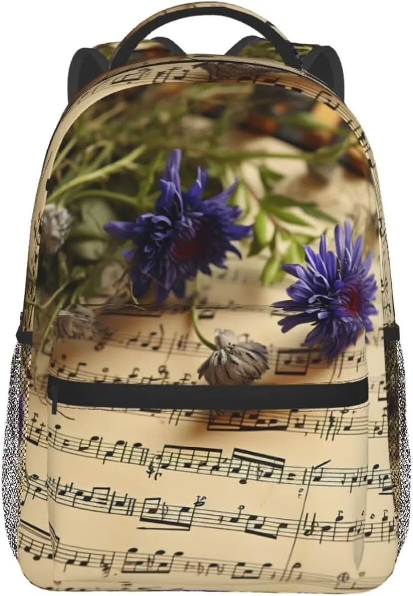 Music Sheet Backpack for Men Women Casual Daypack Laptop Backpack Computer Bag Travel Laptop Bag