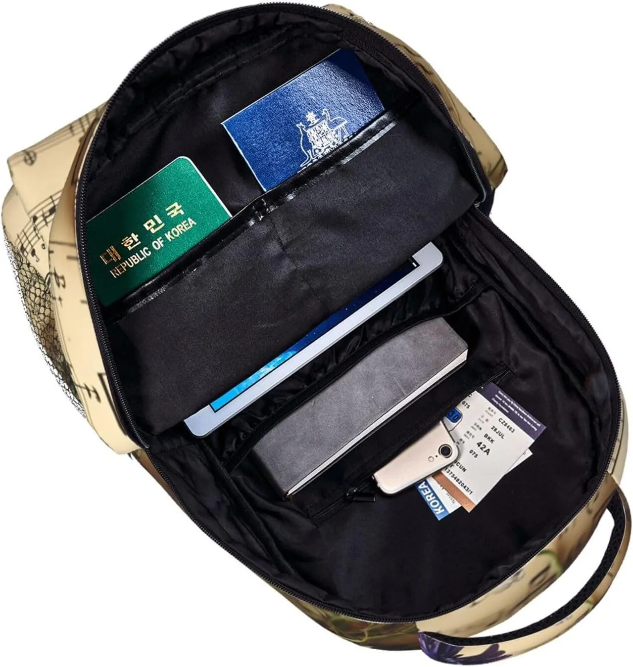 Music Sheet Backpack for Men Women Casual Daypack Laptop Backpack Computer Bag Travel Laptop Bag