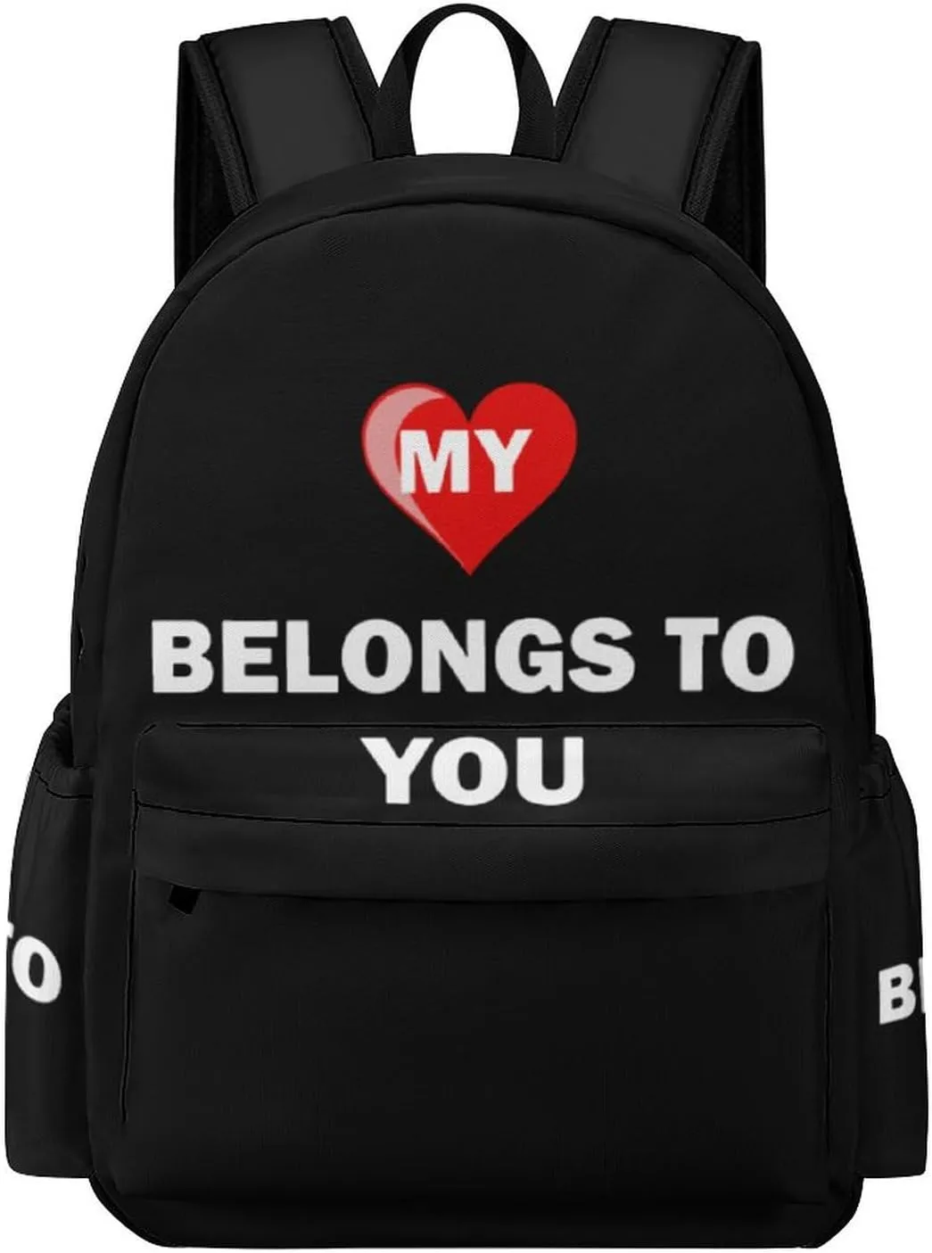 My Heart Belongs to You Travel Backpack 16 in Laptop Bag Half Print Rucksack Business Daypack for Work Office
