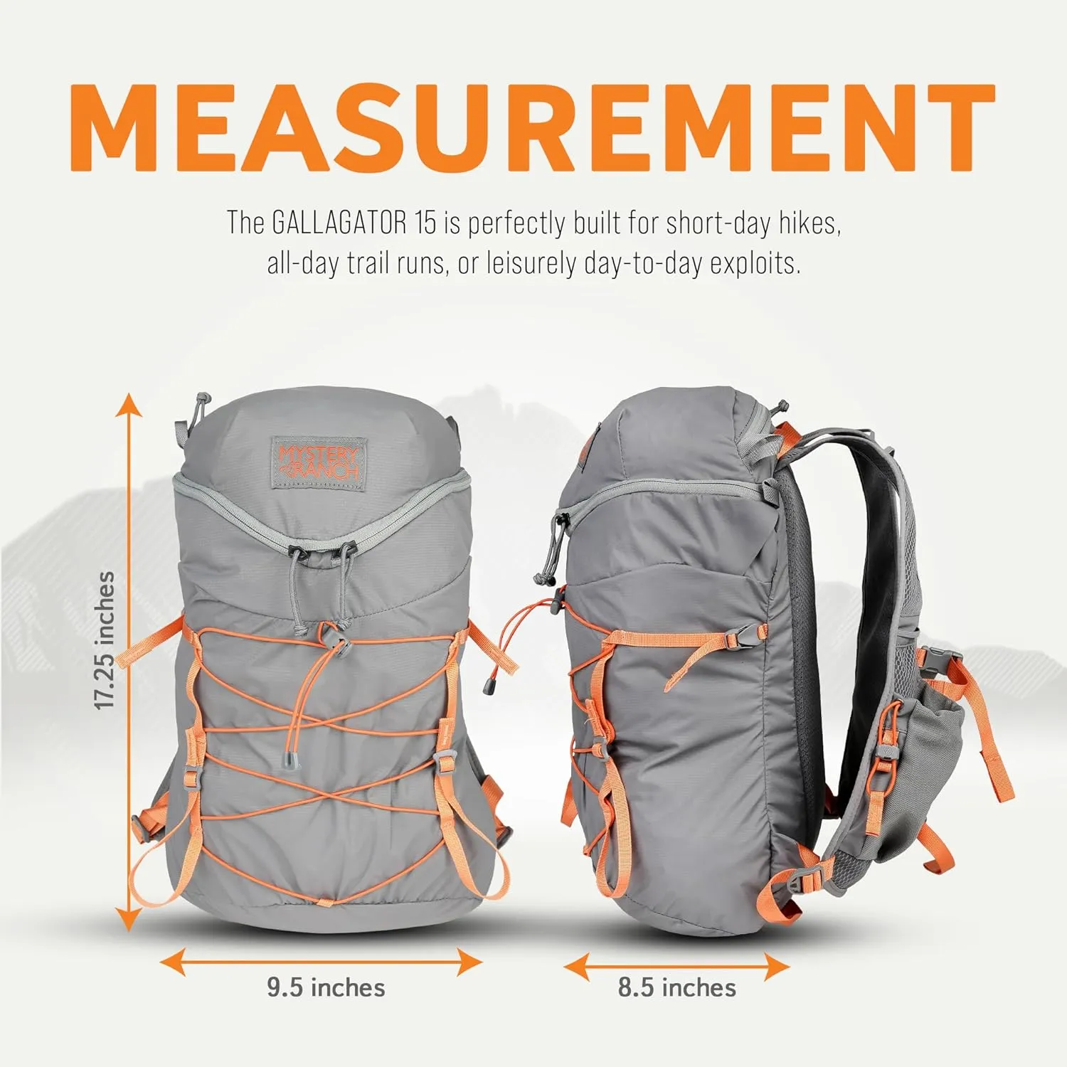 Mystery Ranch Gallagator 15 Travel Bag to Hiking Backpack Daypack, Gravel, L/XL