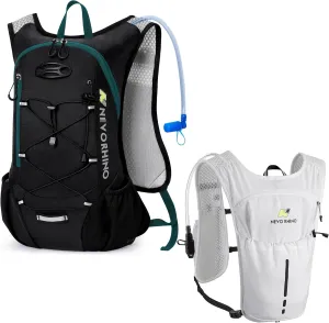 N NEVO RHINO Lightweight Hydration Backpack with 2L Water Bladder, Running Vest with 1.5L Water Bladder, Hydration Vest Pack for Hiking, Trail Running, Cycling