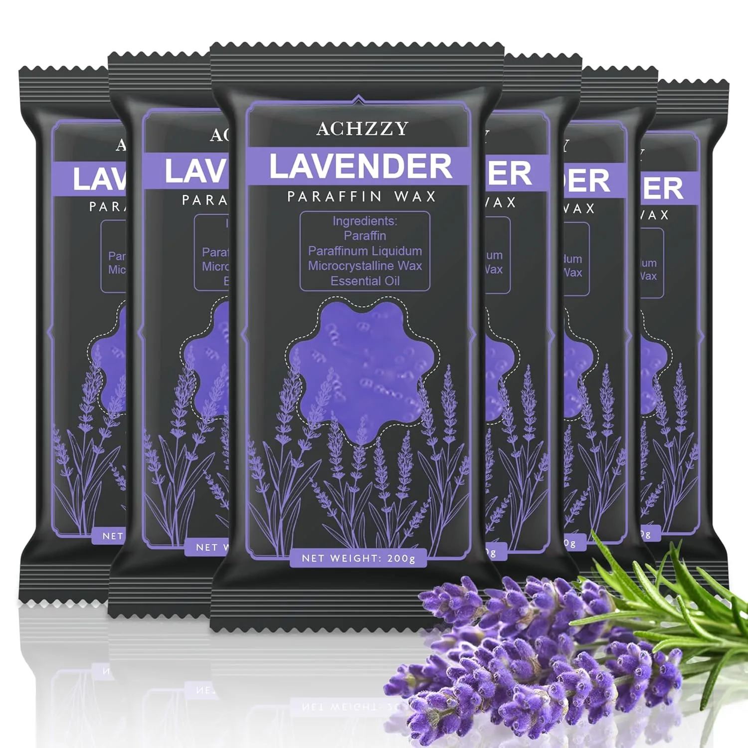 Natural Paraffin Wax Refills, 6 Pack Paraffin Wax Blocks of Lavender Scent for Paraffin Bath, Paraffin Wax for Hand and Feet for Deep Hydration, Moisturizing and Nourish(Lavender)