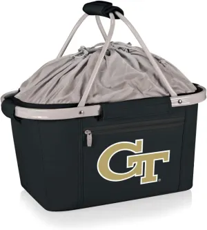 NCAA Georgia Tech Yellow Jackets Metro Shopping Basket - Insulated Picnic Basket - Collapsible Market Basket - Utility Tote Cooler Bag