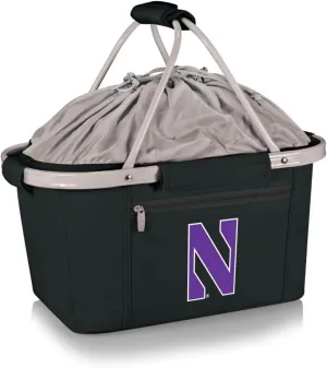 NCAA Northwestern Wildcats Metro Shopping Basket - Insulated Picnic Basket - Collapsible Market Basket - Utility Tote Cooler Bag