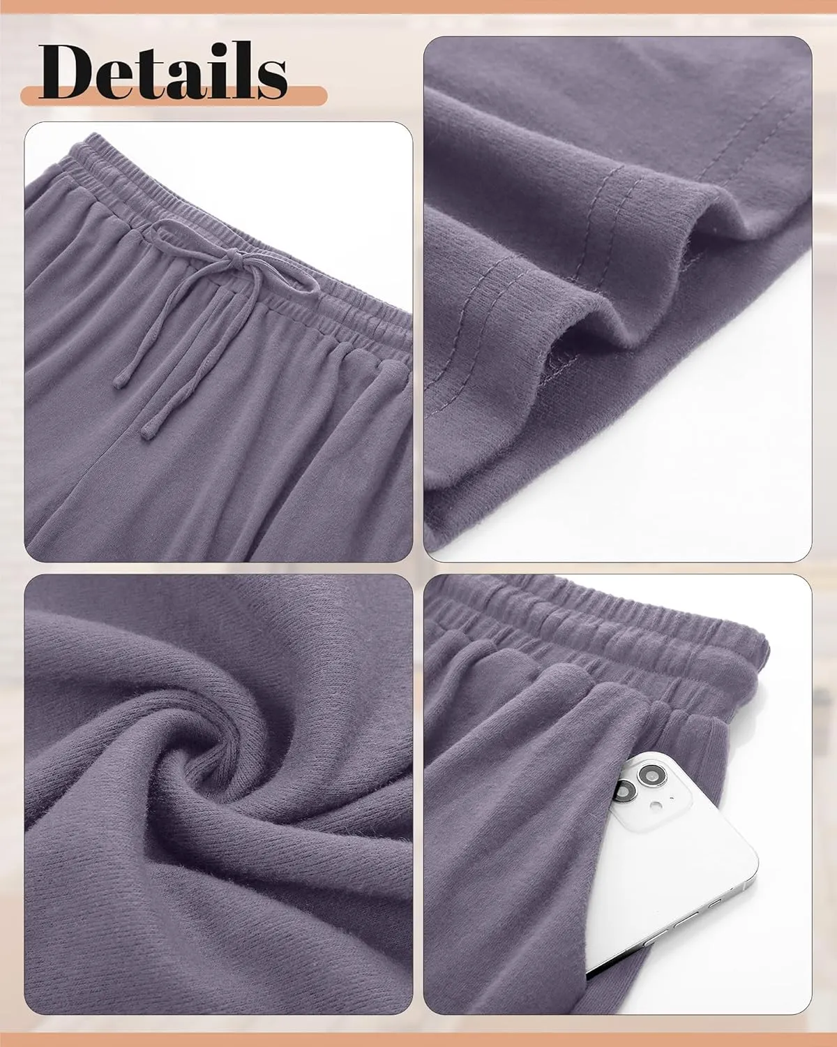 Neer 3 Pack Women's Plus Size Sweatpants Wide Leg High Waist Drawstring Yoga Lounge Joggers Open Bottom Pants with Pockets