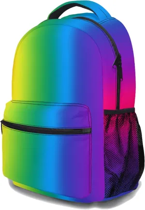 Neon Gradient Color Ergonomics Backpack Waterproof Travel Bags Casual Daypacks Notebook Laptop 17 Inch