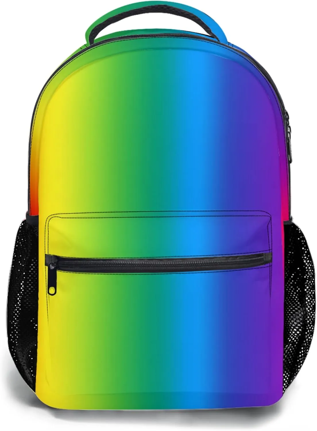Neon Gradient Color Ergonomics Backpack Waterproof Travel Bags Casual Daypacks Notebook Laptop 17 Inch