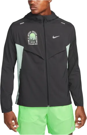 Nike Chicago Marathon Repel UV Windrunner Men's Running Jacket (as1, alpha, x_l, regular, regular, Off Noir/Enamel Green/White)