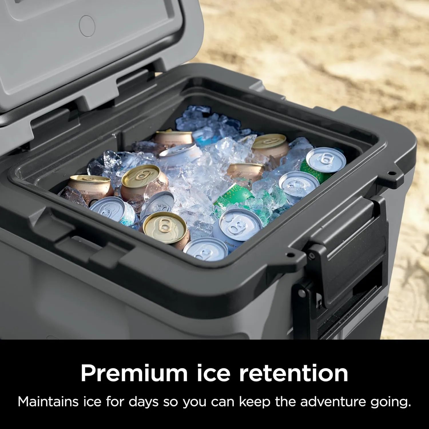 Ninja | Cooler | FrostVault 30QT Cooler with Wheels | Insulated with Temp Dry Storage Drawer | Keeps Ice Cold for Days | for The Beach, Camping, Picnics & More | Charcoal Gray | FB230CG