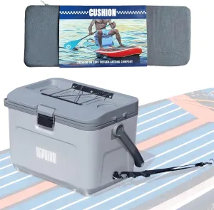Niphean 4-Layer Insulated Paddle Board Cooler Box - 60 Hours Ice Retention, Convertible Seat on Paddle Board with D-Ring, 15-Liter Rigid Kayak Cooler for Camping, Beach, Kayaking
