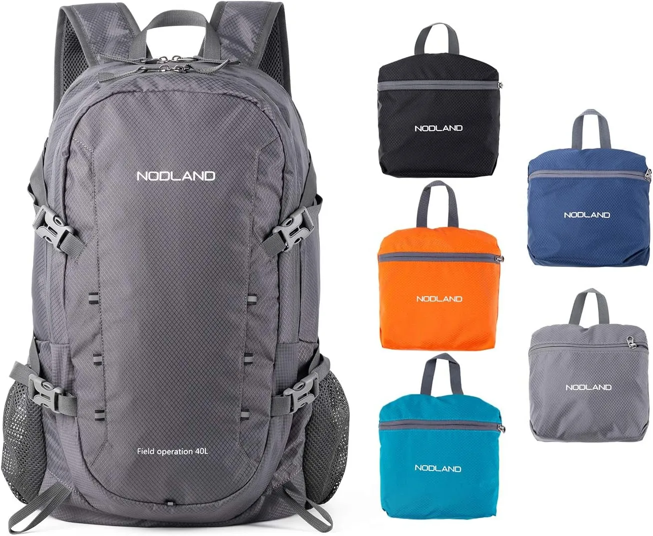 NODLAND 40L Lightweight Foldable Waterproof Backpack for Travel
