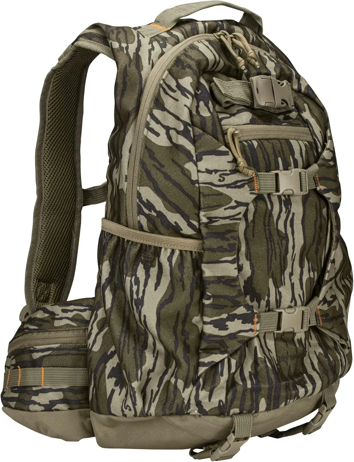 North Mountain Gear Camouflage Hunting Backpack Waterproof Bow and Rifle Compatible Hunting Bag (Mossy Oak Bottomland)