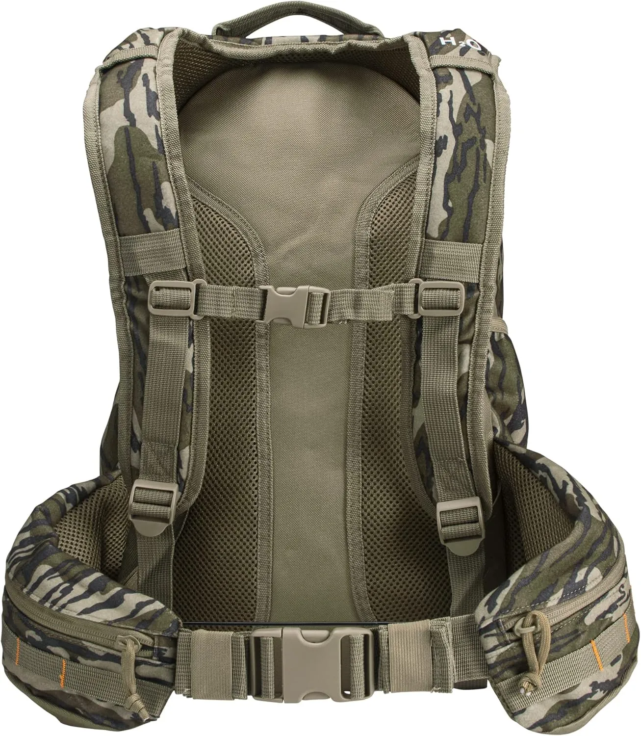 North Mountain Gear Camouflage Hunting Backpack Waterproof Bow and Rifle Compatible Hunting Bag (Mossy Oak Bottomland)
