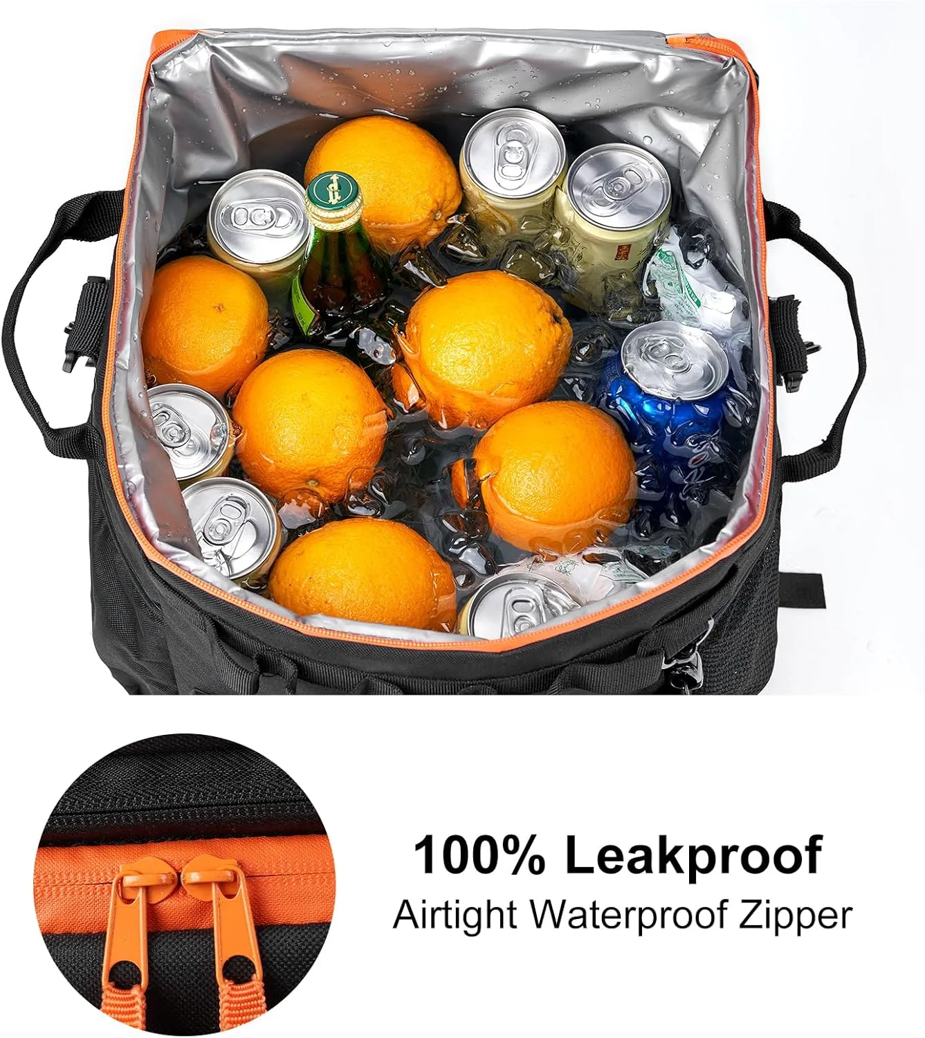 Odoland 48/72 Cans Soft Cooler with Wheels and Handle Collapsible Ice Chest Rolling Coolers on Wheels for Beach Camping Travel and Picnic