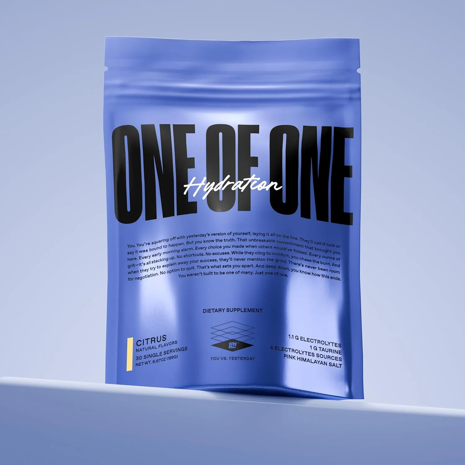 ONE of ONE Hydration Electrolyte Powder – Fast-Acting Hydration with Science-Backed Electrolytes, Essential Minerals & Vitamins – Zero Sugar, Vegan, Gluten-Free – Citrus Flavor, 30 Servings