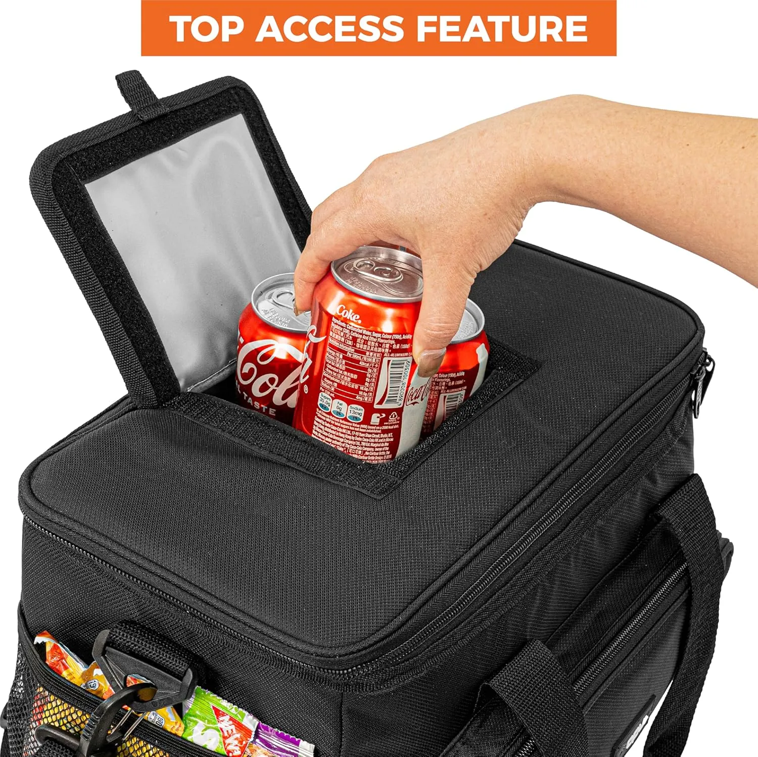 OPUX Soft Cooler Bag, Insulated Collapsible Lunch Cooler Tote for Men Work Camping Beach Travel, Portable Soft Sided Leakproof Waterproof Large Lunch Bag Box with Shoulder Strap 30 Cans, Black