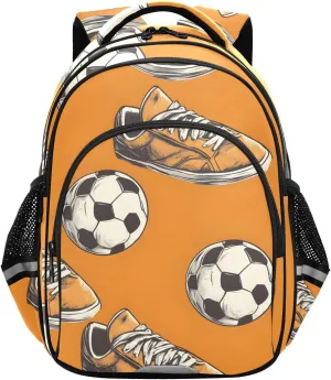 Orange Shoes Football School Backpack for Teens Water Resistant Laptop Bags Travel Daypacks,16.9" H
