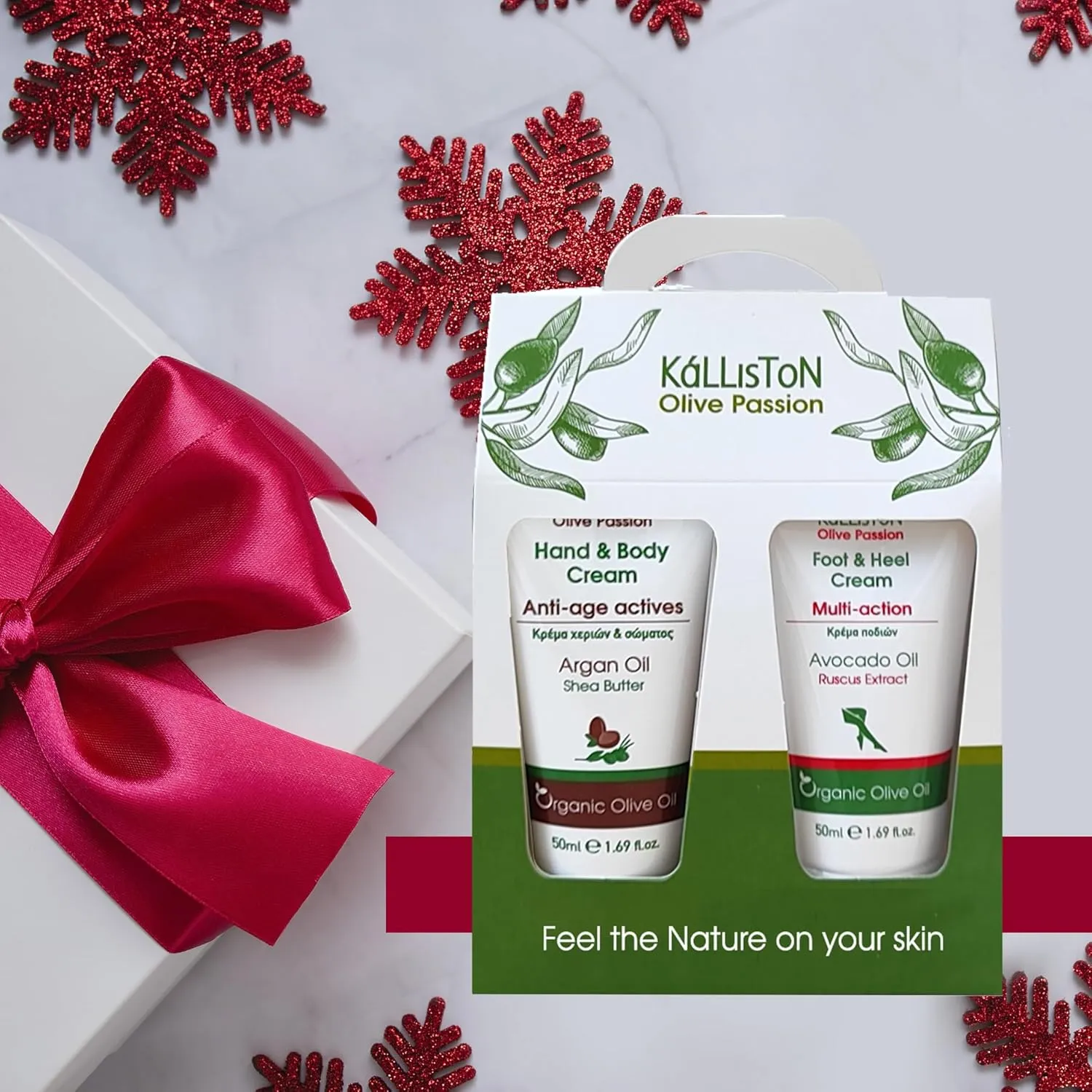 Organic Olive Cream Set, Avocado and Argan radiance lotions, Moisturising Body and Foot and Creams,1.69 Each, Gift Pack of 2 (Anti-Age Actives & Multi-Action)