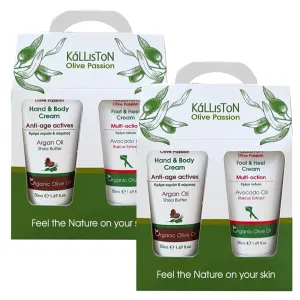 Organic Olive Cream Set, Avocado and Argan radiance lotions, Moisturising Body and Foot and Creams,1.69 Each, Gift Pack of 2 (Anti-Age Actives & Multi-Action)