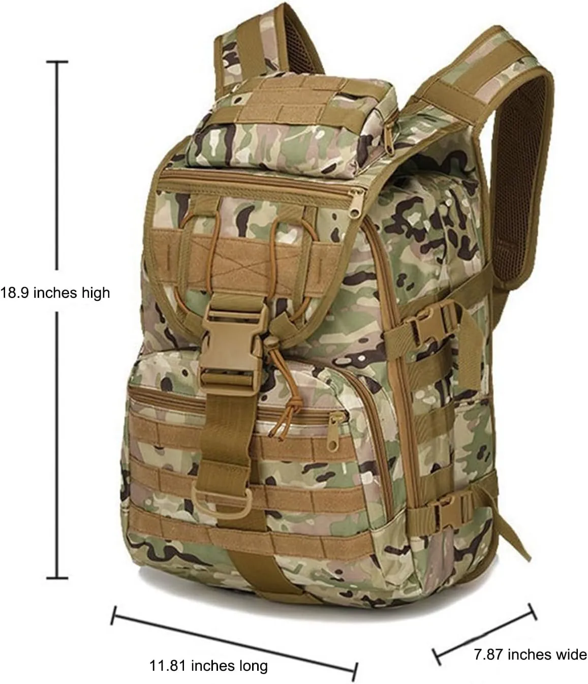 Outdoor Shoulder Tactical Bag Waterproof Mountaineering Bag Hiking Camo Backpack,army green