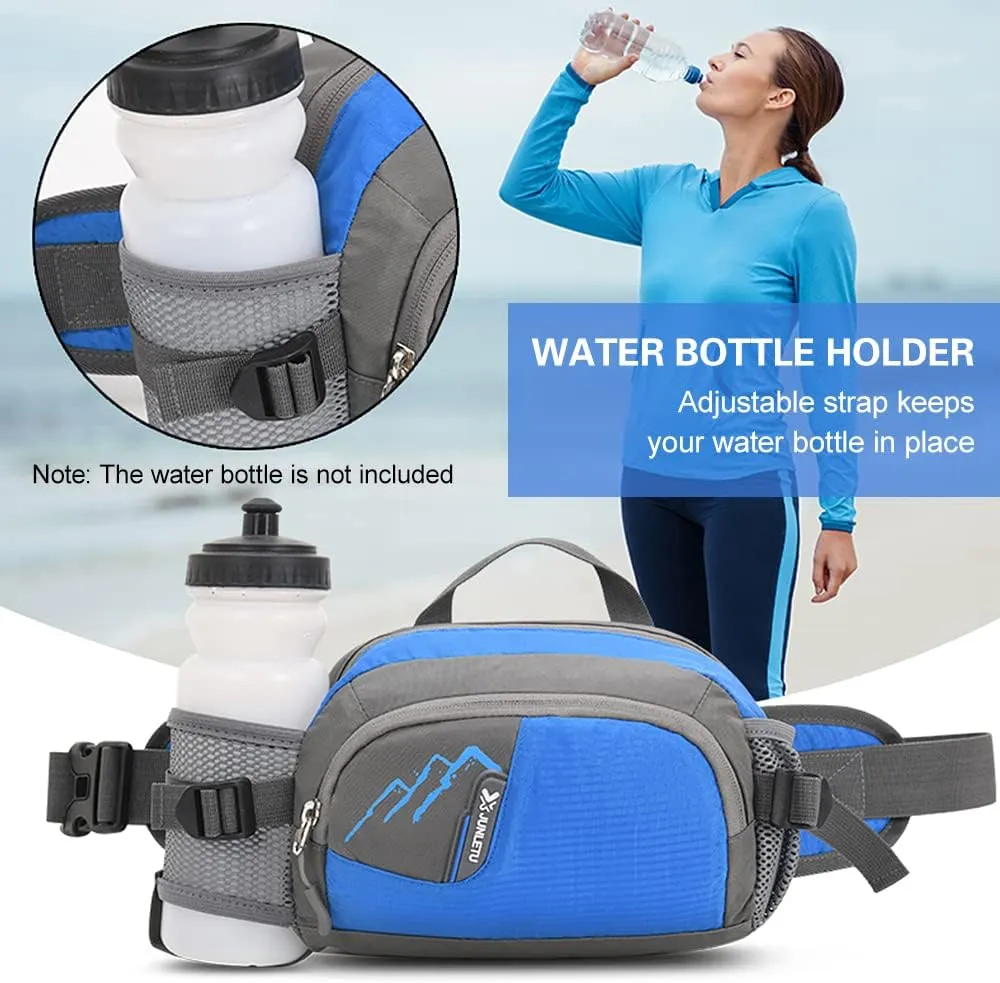 Outdoor Sports Waist Pack with Water Bottle Holder for Cycle Running Walking Hiking Marathon Fanny Pack Hydration Belt for Men and Women