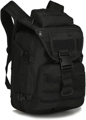 Outdoor Tactical Backpack Military Molle Bag Hiking Daypacks for Camping Trekking Hunting Traveling Motorcycle (Black)