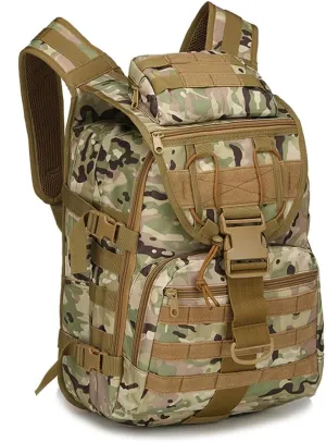 Outdoor Tactical Backpack Military Molle Bag Hiking Daypacks for Camping Trekking Hunting Traveling Motorcycle (CP Color)
