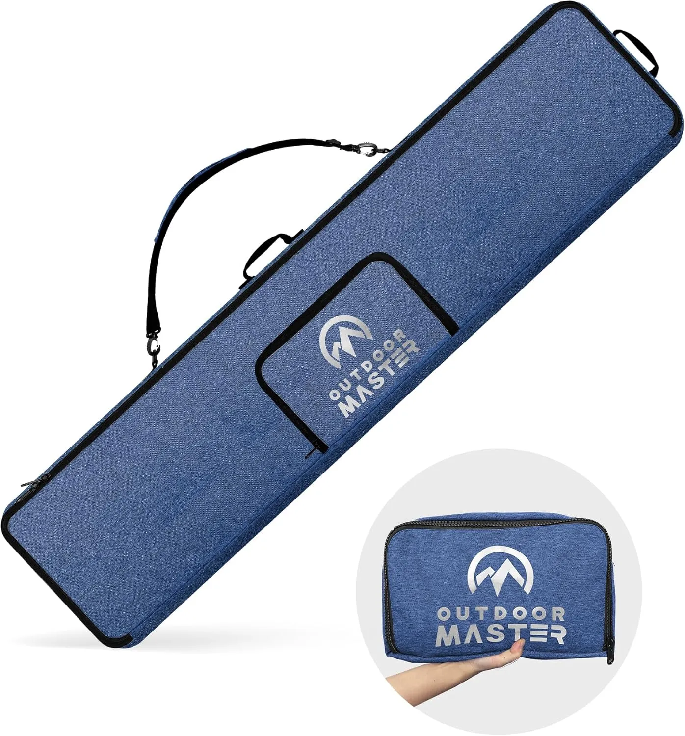 OutdoorMaster Snowboard Bag - 900D Water Resistant Snowboard Travel Bag with Shoulder Strap, Foldable Storage Design
