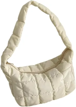Oxford bag shoulder padded puffy 90s bag black white brown