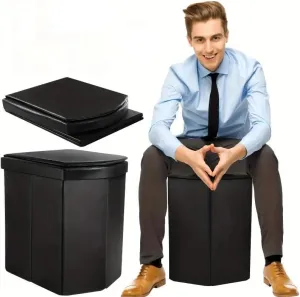 Oxford cloth Camping portable toilet, multi-functional bucket adult portable travel folding toilet easy to set up Portative Travel for Hiking, Roadtrip Trucks Car Boat Tent Beach