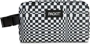 PackIt Freezable Snack Box, Checked Out, Built with ECOFREEZE Technology, Collapsible, Reusable, Zip Closure with Buckle Handle, Designed For Work Snacks, Fresh Snacks On the Go, Adults, and All Ages