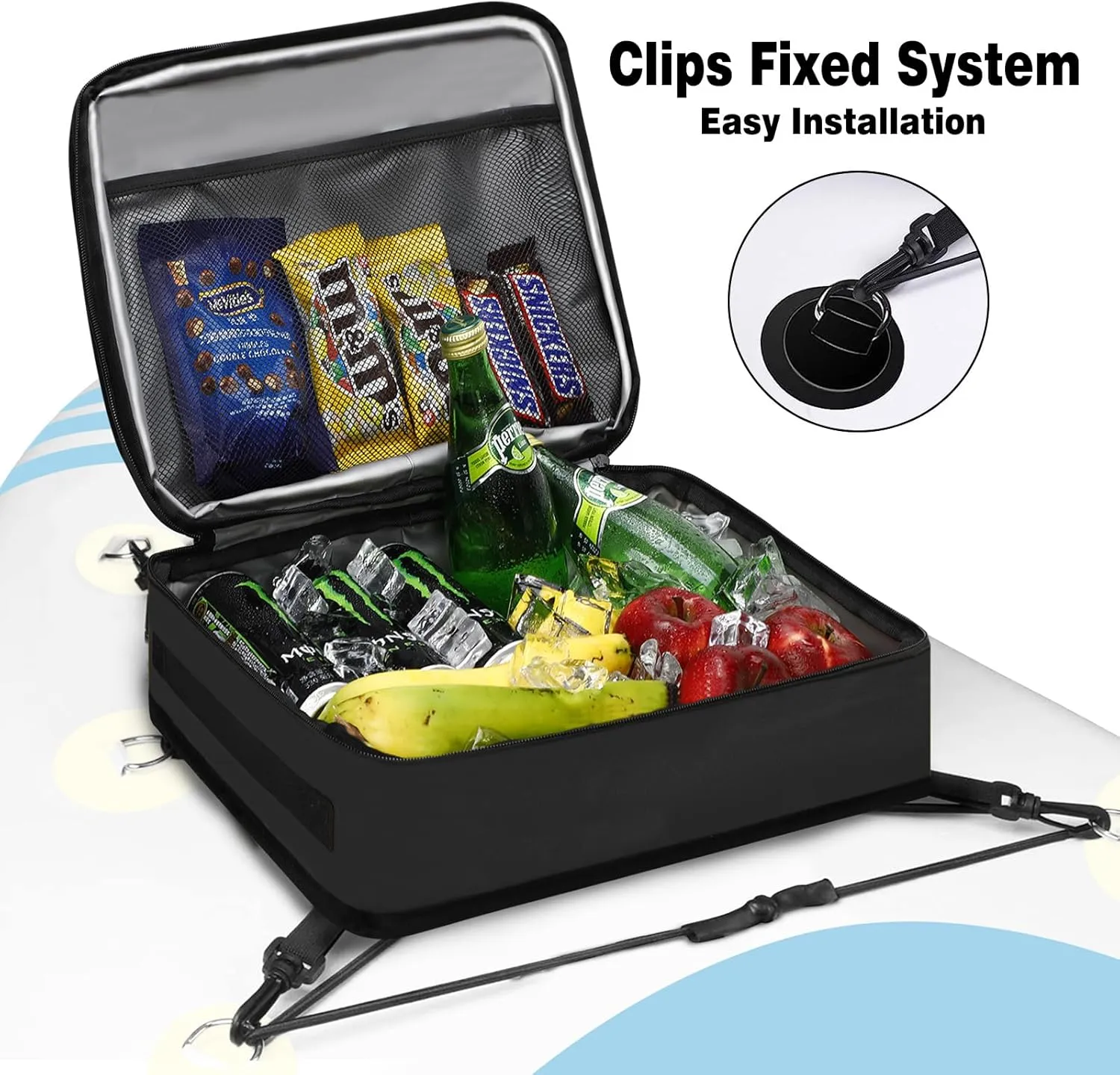 Paddle Board Cooler Bag, Waterproof Surf Sup Deck Cooler Bag Insulated Leakproof 10 Cans, Sup Paddle Board Accessories Bag for Stand Up Paddleboard and Kayak