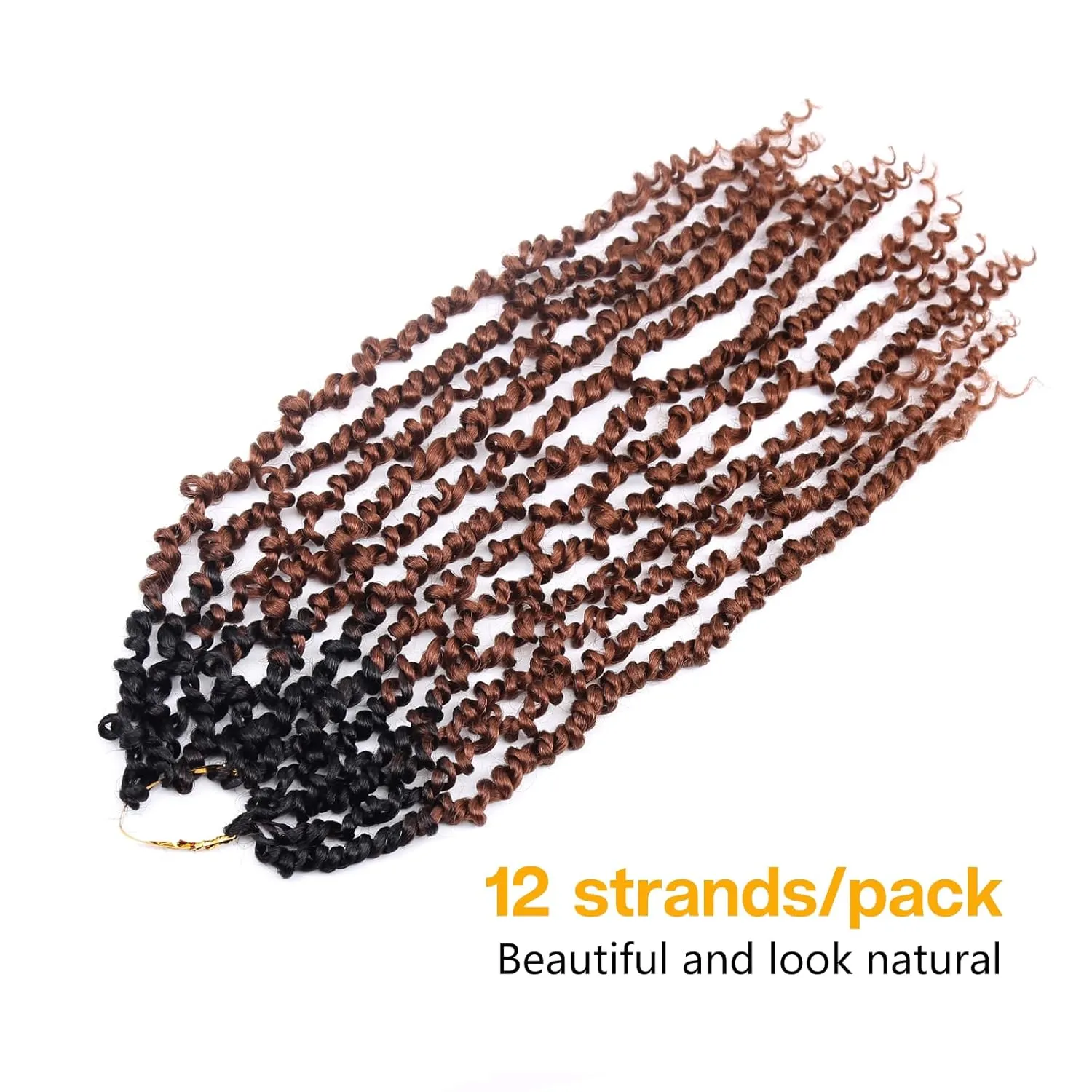 Passion Twist Hair - 18 Inch Passion Twist Crochet Hair For Women 8 Packs Crochet Pretwisted Curly Hair Passion Twists Synthetic Braiding Hair Extensions (18inch (pack of 8), 1B-30)